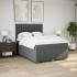 Cama box spring con colchón tela gris oscuro 140x190