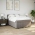 Cama box spring con colchón tela gris taupe 140x200