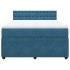 Cama box spring con colchón terciopelo azul 140x200