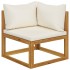 Set muebles de jardín 5 pzas con cojines madera maciza