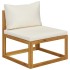 Set muebles de jardín 5 pzas con cojines madera maciza