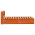 Estructura cama con cabecero madera pino marrón cera 75x190