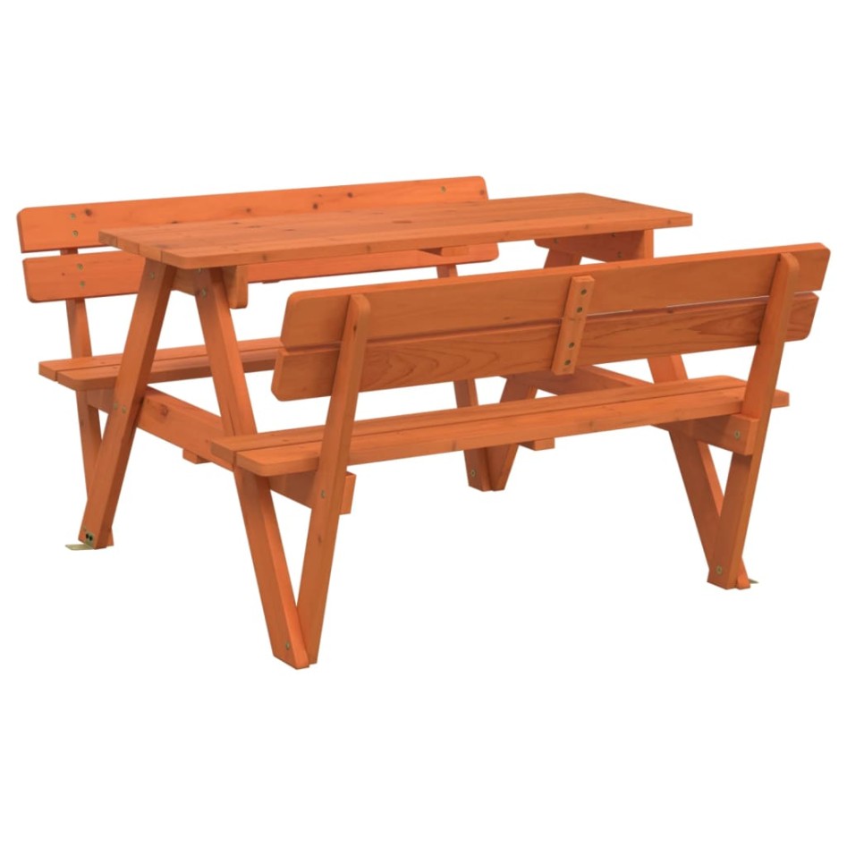 Mesa de picnic para 4 niños agujero para sombrilla madera