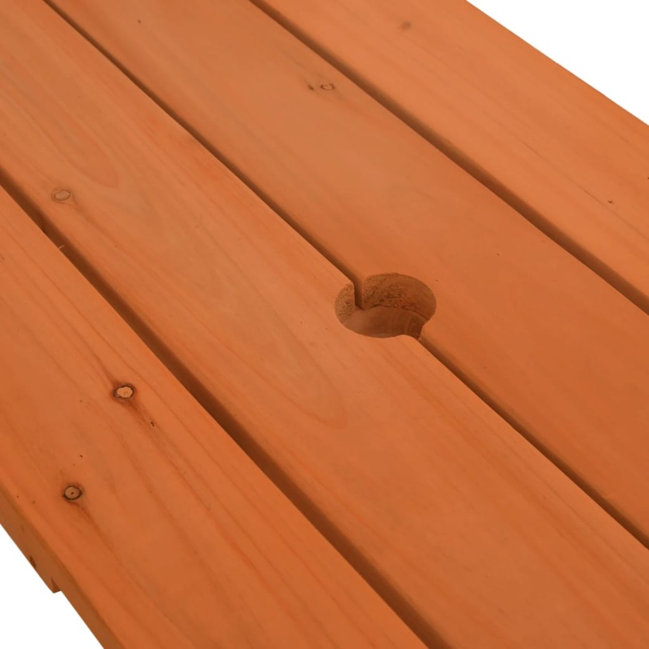 Mesa de picnic para 4 niños agujero para sombrilla madera