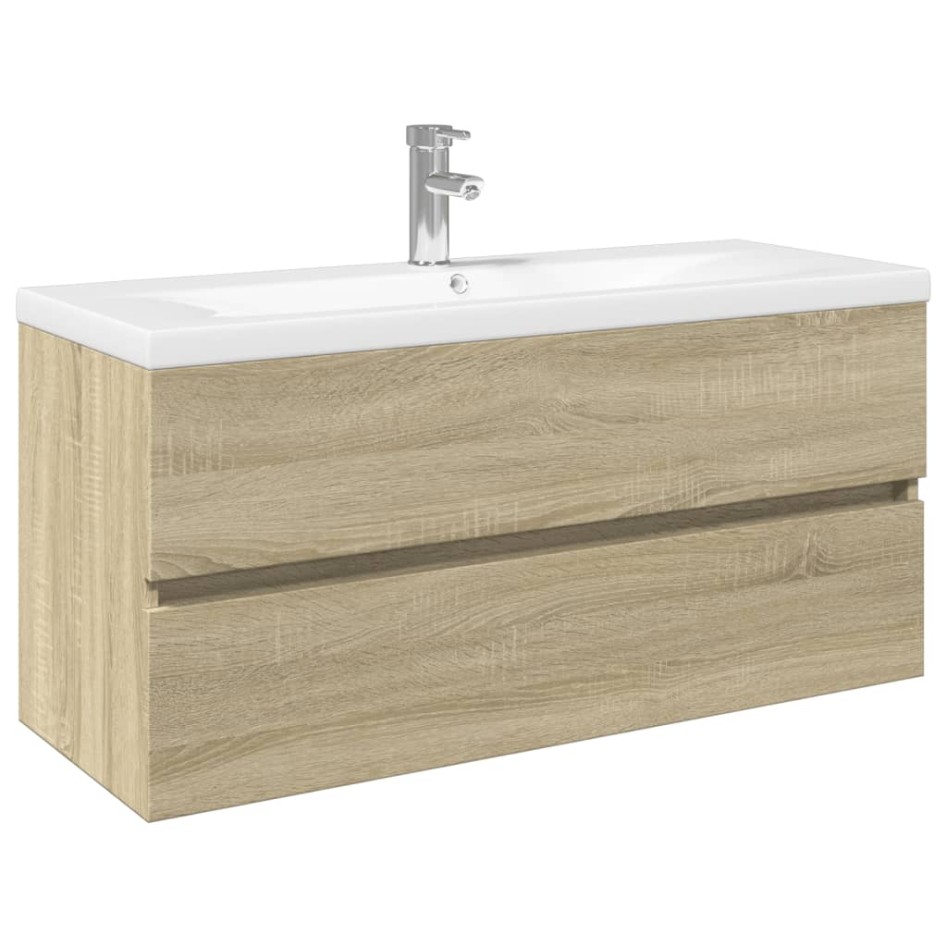Set de muebles de baño 2 pzas cerámica y madera de