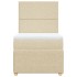 Cama box spring con colchón tela color crema 90x200