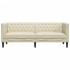 Sofá Chesterfield de 3 plazas cuero artificial blanco