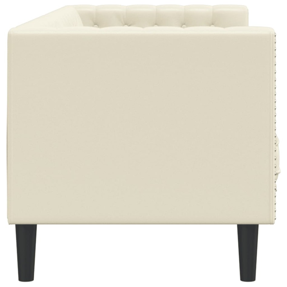 Sofá Chesterfield de 3 plazas cuero artificial blanco