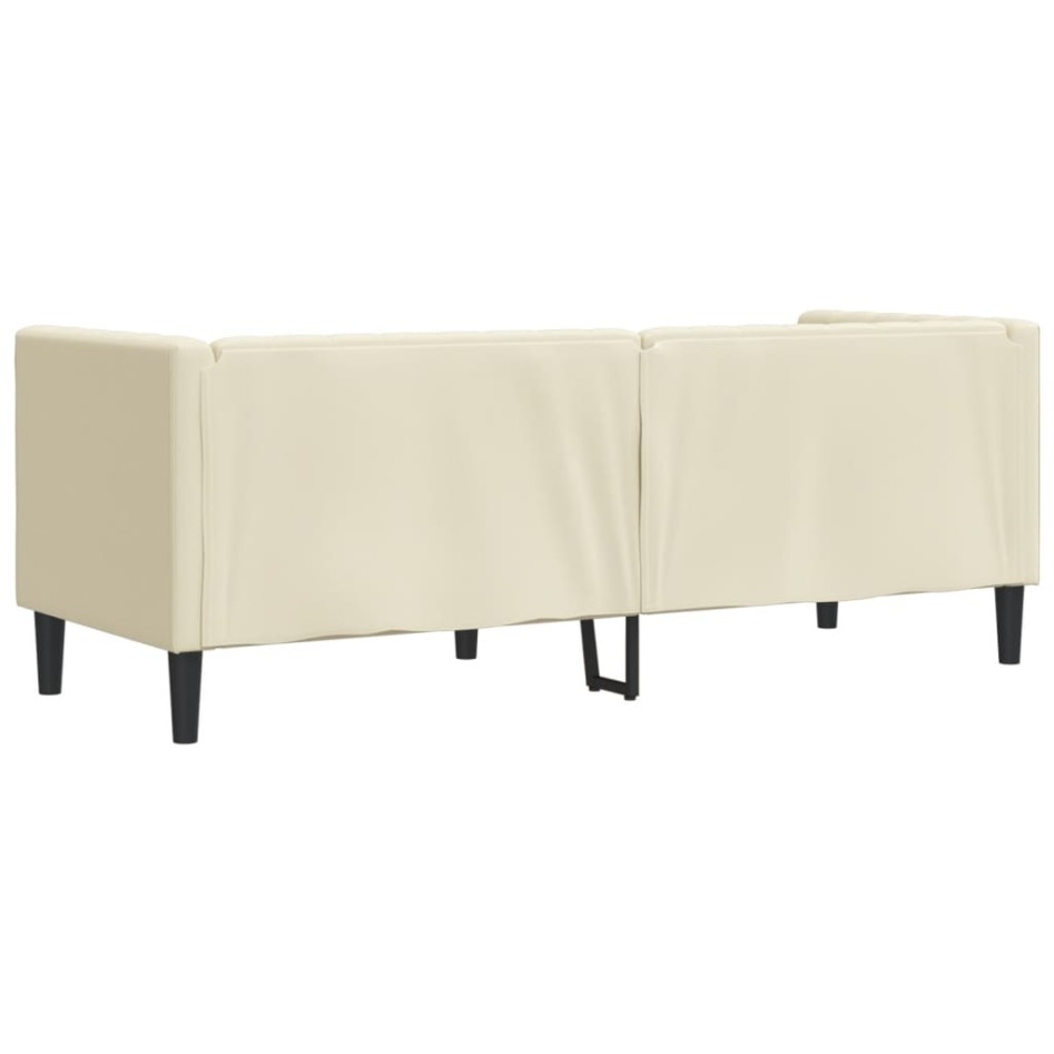 Sofá Chesterfield de 3 plazas cuero artificial blanco