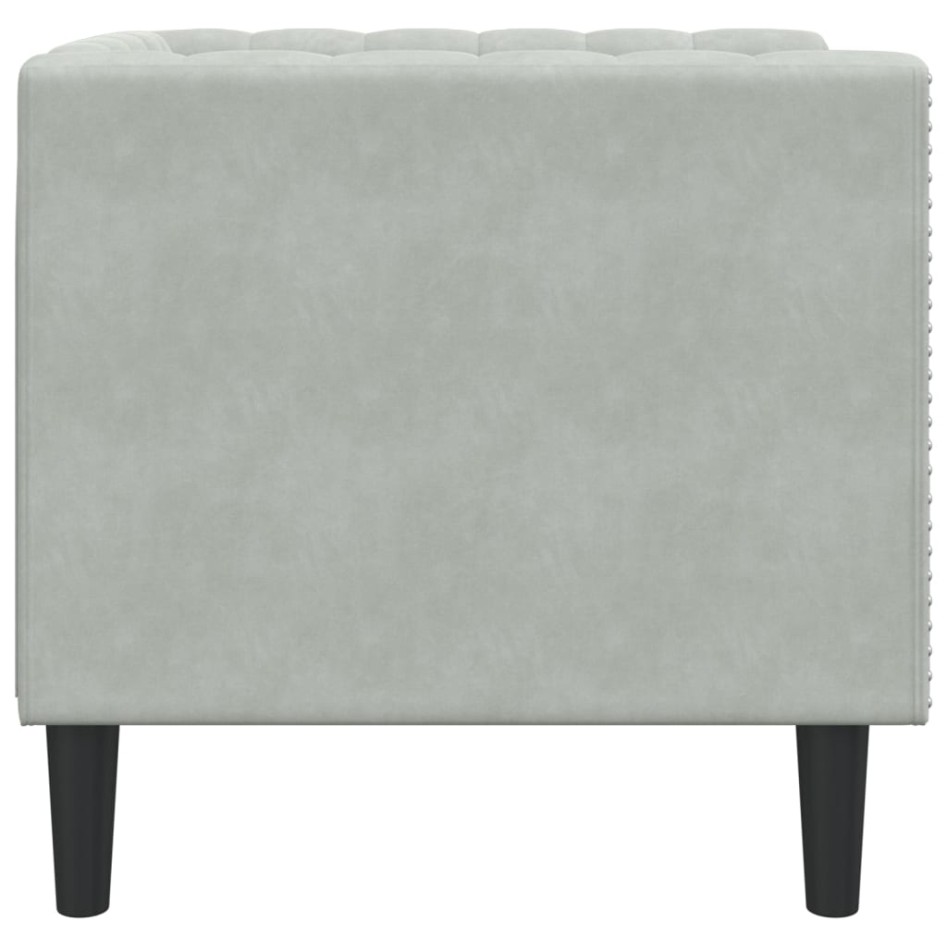 Sillón Chesterfield de terciopelo gris