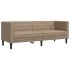 Sofá Chesterfield de 3 plazas cuero artificial marrón