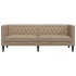 Sofá Chesterfield de 3 plazas cuero artificial marrón