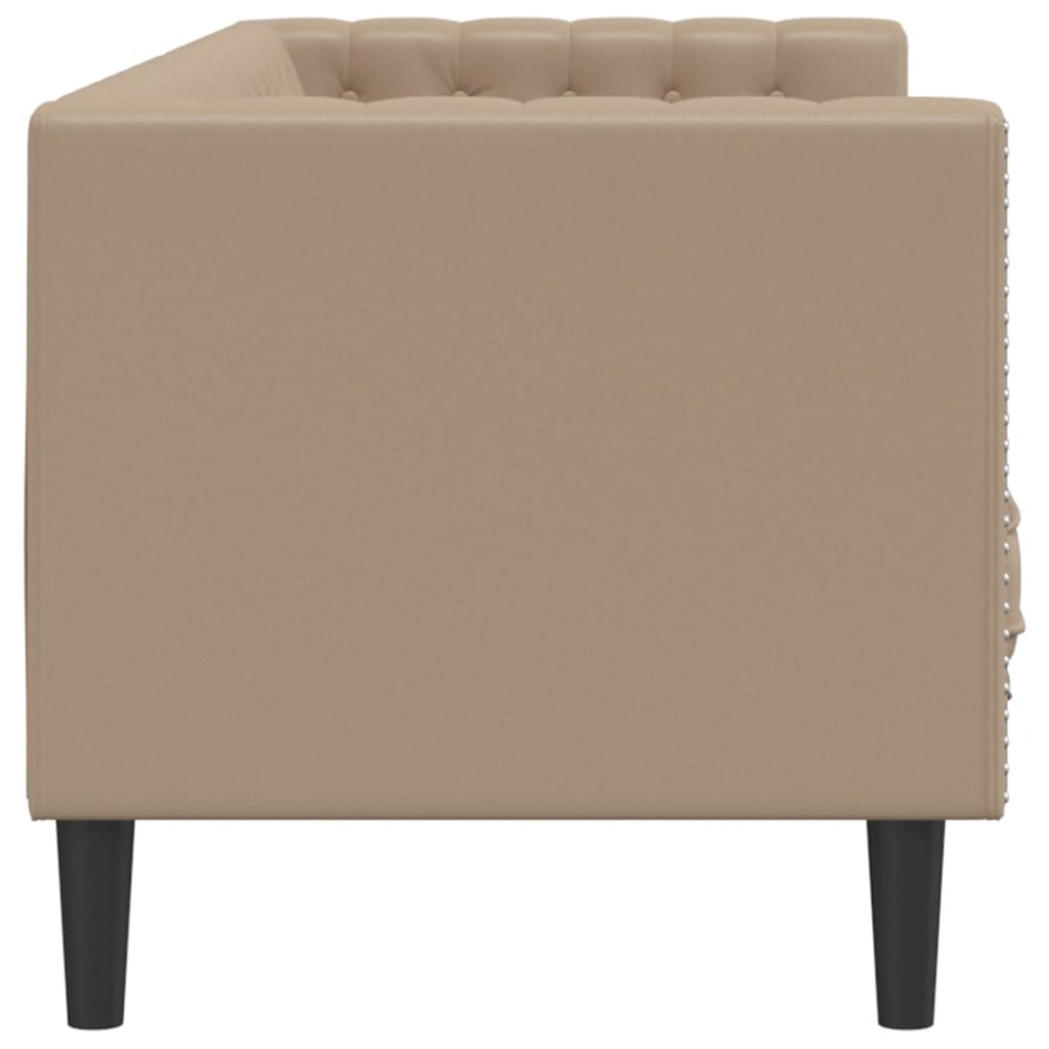 Sofá Chesterfield de 3 plazas cuero artificial marrón