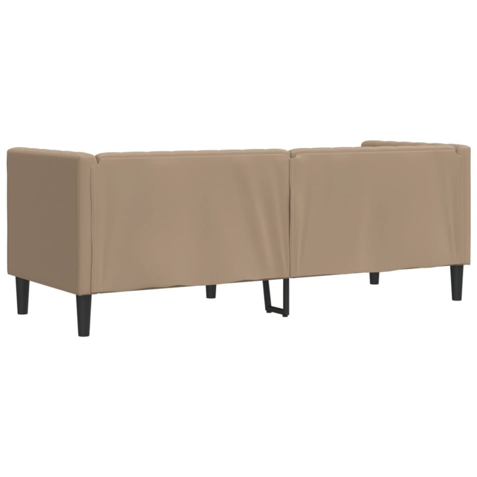 Sofá Chesterfield de 3 plazas cuero artificial marrón