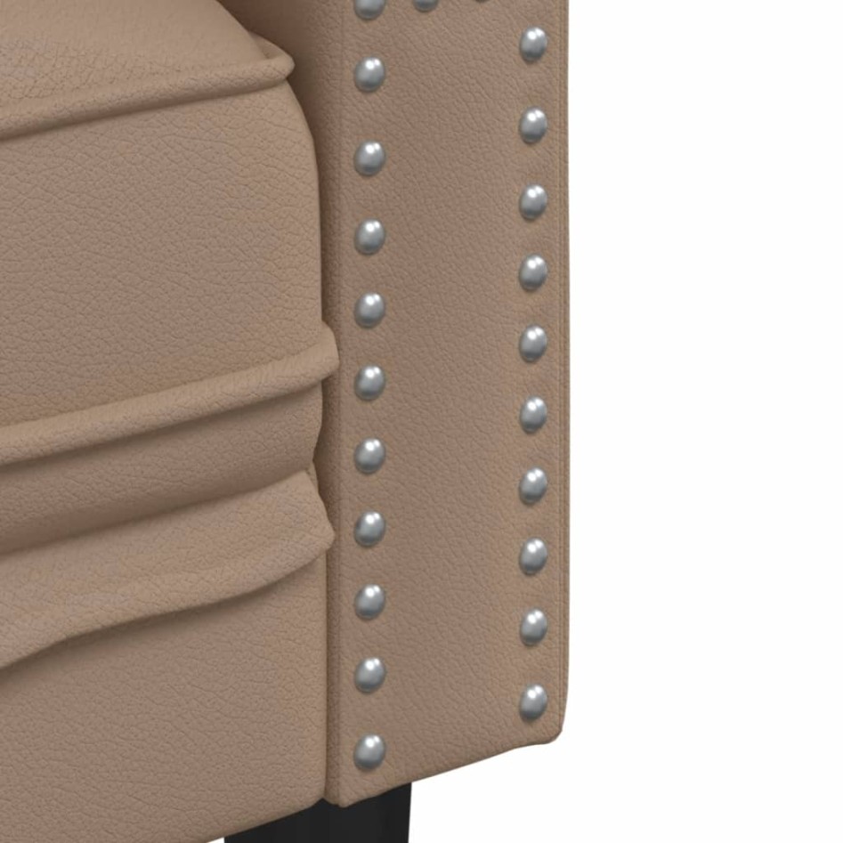 Sofá Chesterfield de 3 plazas cuero artificial marrón