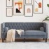 Sofá Chesterfield 2 plazas con cojines terciopelo gris