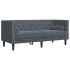 Sofá Chesterfield 2 plazas con cojines terciopelo gris