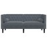 Sofá Chesterfield 2 plazas con cojines terciopelo gris