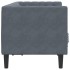Sofá Chesterfield 2 plazas con cojines terciopelo gris