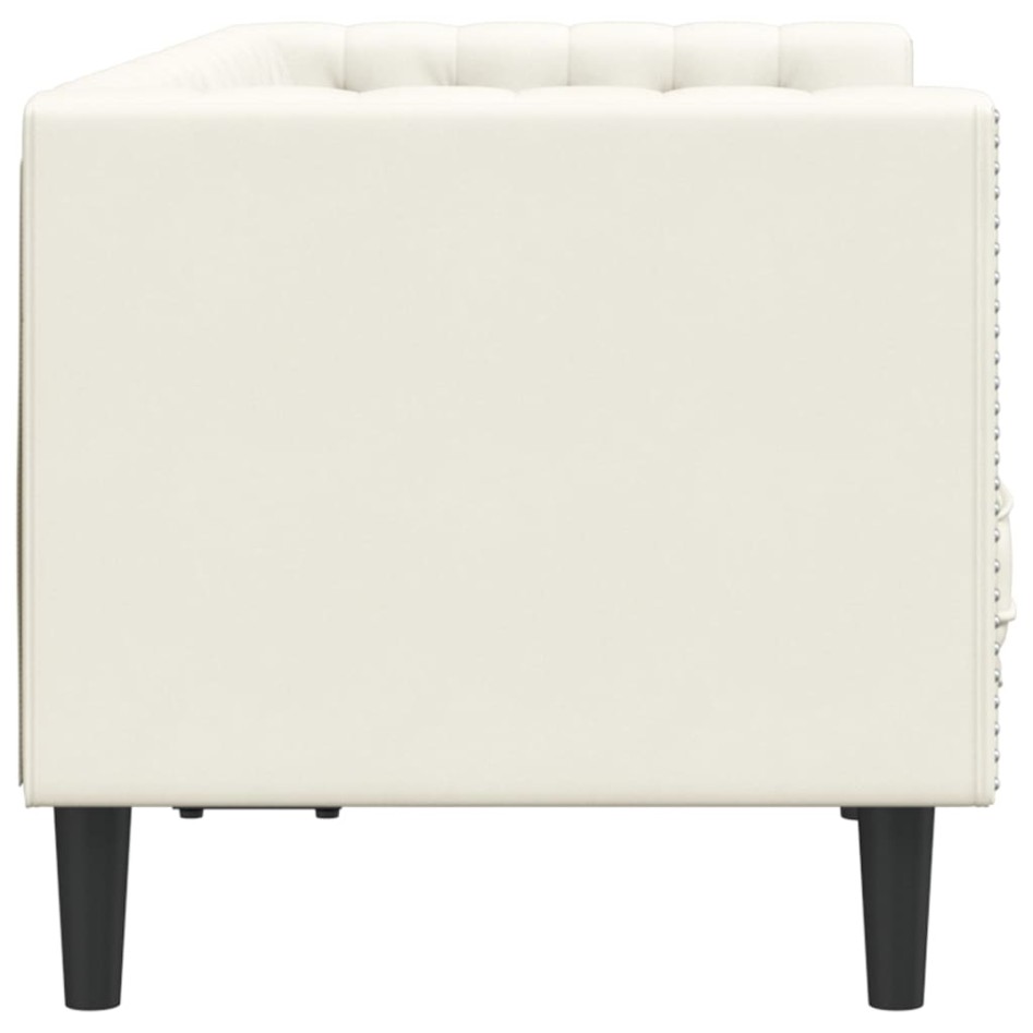 Sofá Chesterfield 2 plazas con cojines terciopelo blanco