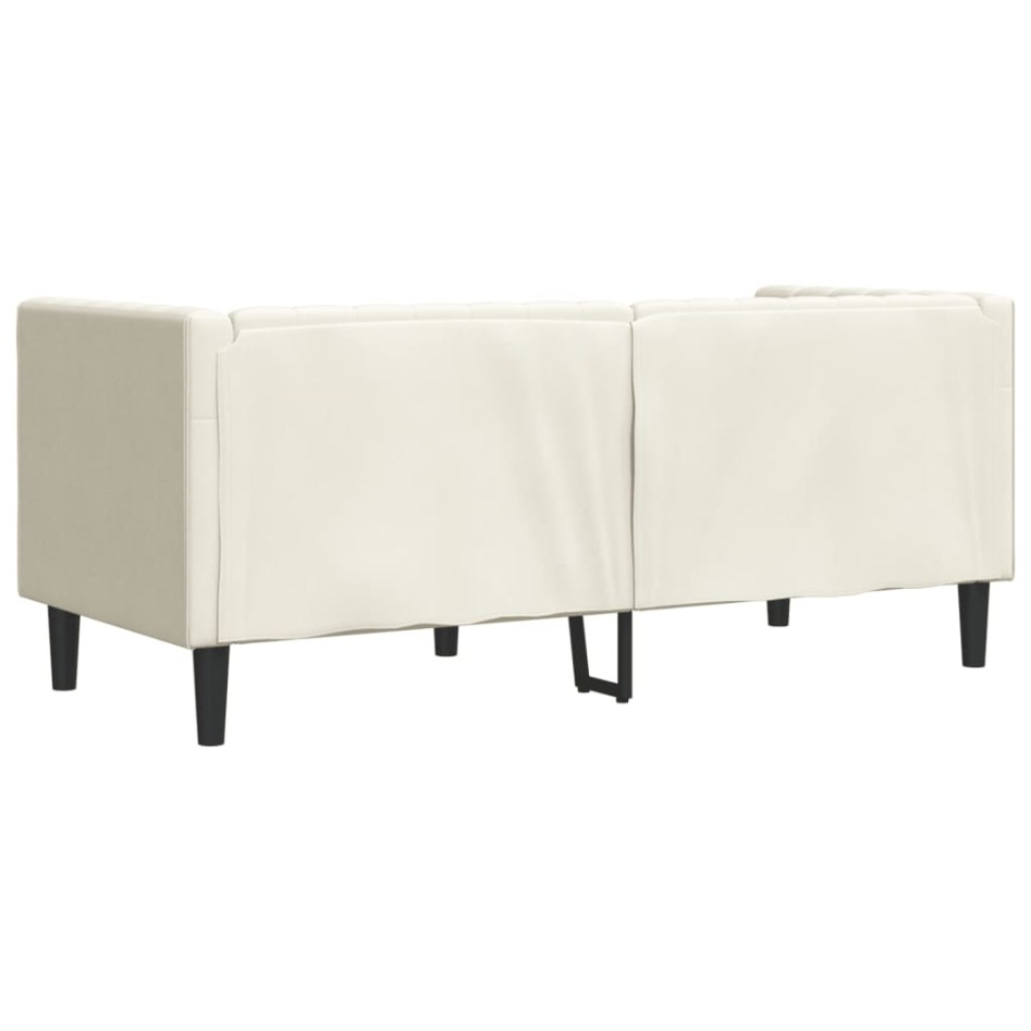 Sofá Chesterfield 2 plazas con cojines terciopelo blanco