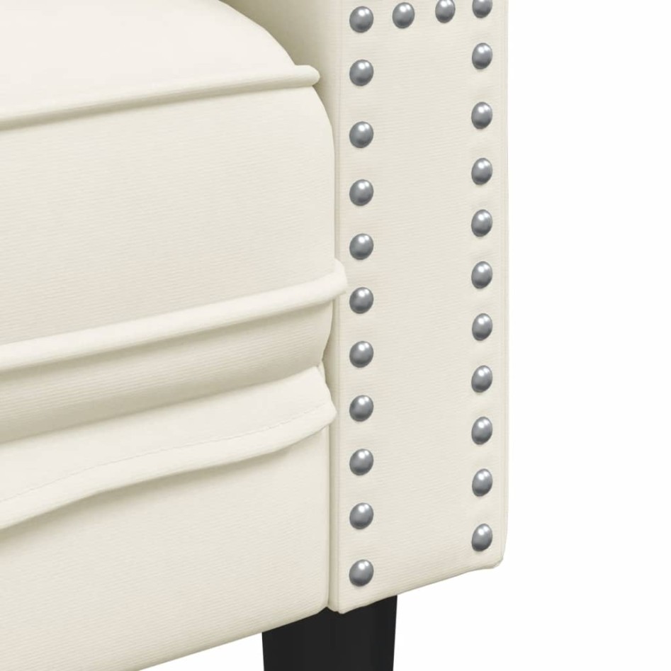 Sofá Chesterfield 2 plazas con cojines terciopelo blanco