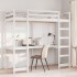 Cama alta sin colchón madera maciza de pino blanco 80x200