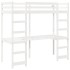 Cama alta sin colchón madera maciza de pino blanco 80x200