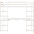 Cama alta sin colchón madera maciza de pino blanco 80x200