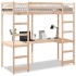 Cama alta sin colchón madera maciza de pino 75x190