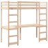 Cama alta sin colchón madera maciza de pino 75x190