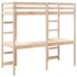 Cama alta sin colchón madera maciza de pino 75x190
