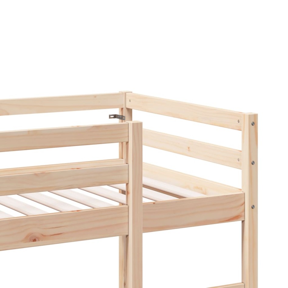 Cama alta sin colchón madera maciza de pino 75x190