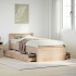 Cama sin colchón y cabecero madera maciza pino 75x190