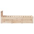 Cama sin colchón y cabecero madera maciza pino 75x190