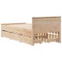 Cama sin colchón y cabecero madera maciza pino 75x190