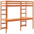 Cama alta sin colchón madera maciza pino marrón cera 75x190