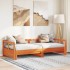 Sofá cama sin colchón madera maciza pino marrón cera 80x200