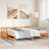 Sofá cama sin colchón madera maciza pino marrón cera 80x200