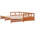 Sofá cama sin colchón madera maciza pino marrón cera 80x200