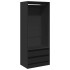 Armario de madera de ingeniería negro 80x50x200