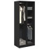 Armario de madera de ingeniería negro 80x50x200