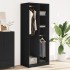 Armario de madera de ingeniería negro 80x50x200