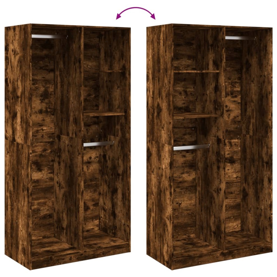 Armario madera contrachapada color roble ahumado 100x50x200