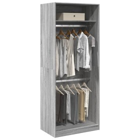 Armario de madera de ingeniería gris Sonoma 80x50x200