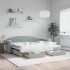 Sofá cama nido con cajones terciopelo gris claro 90x200