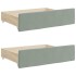 Sofá cama nido con cajones terciopelo gris claro 90x200