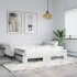 Sofá cama nido con colchón cuero sintético blanco 90x200