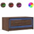 Mesa de centro con luces LED madera de ingeniería marrón