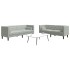 Set sofás Chesterfield con cojines 2 pzas terciopelo gris